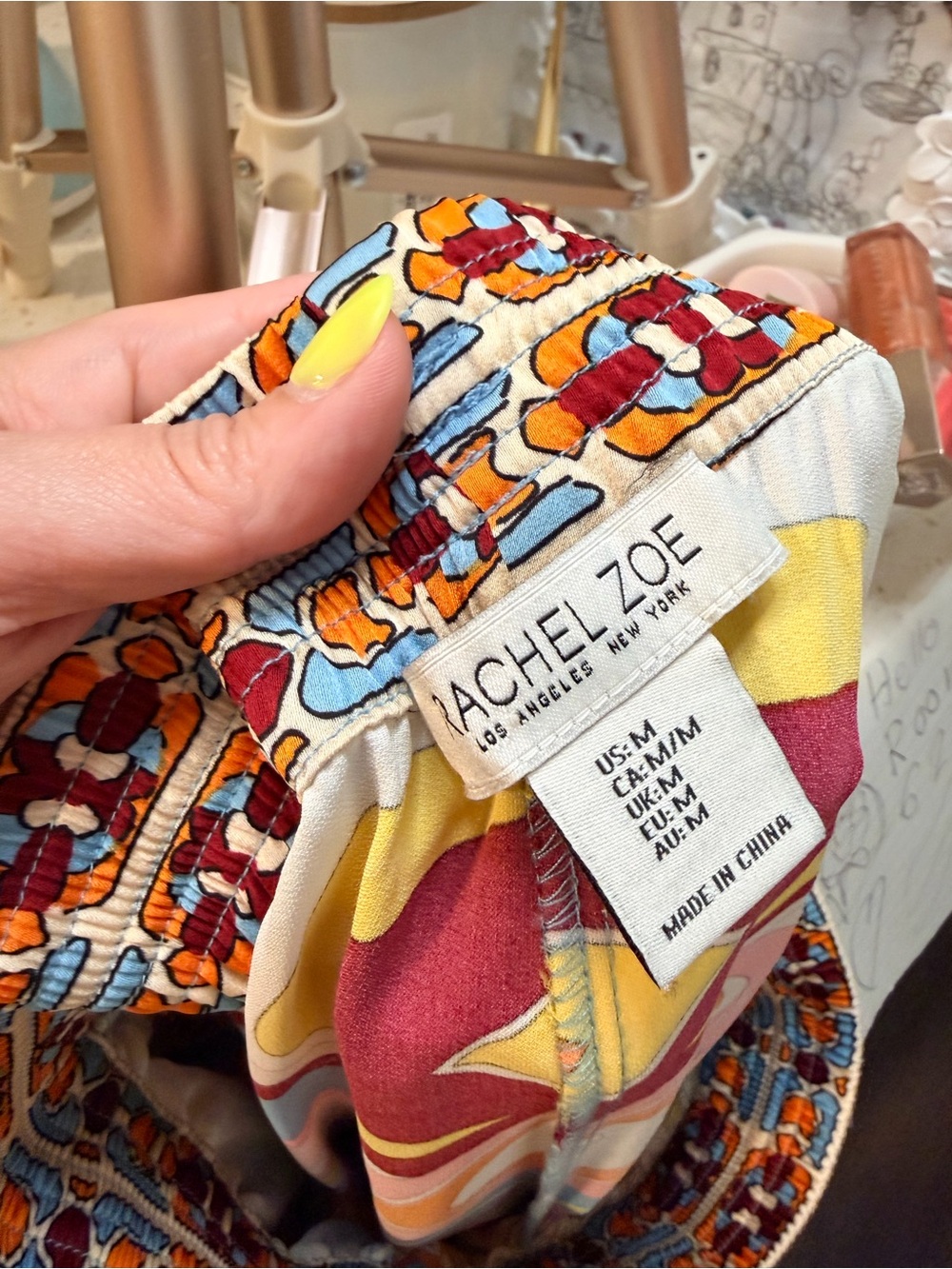 Rachel Zoe Blue Multi Abstract-Print Wide Leg Palazzo Pants - Picture 6 of 8